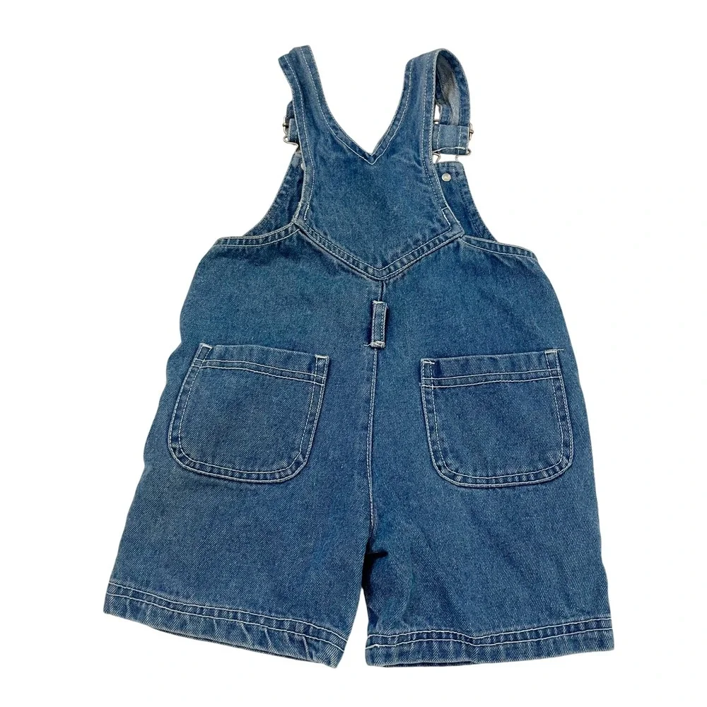 Vintage NFL Touchdown Club Boys Green Bay Packers Denim Overalls Blue Jean Sz 2T
